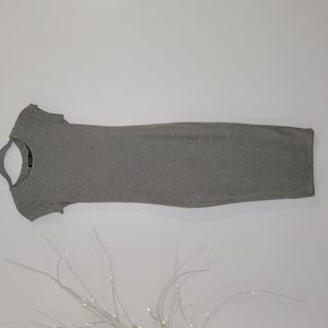 Boohoo Gray Bodycon Tee Shirt Midi Dress SZ 2